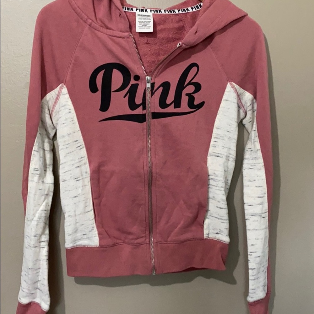 Vs pink zip up hoodie